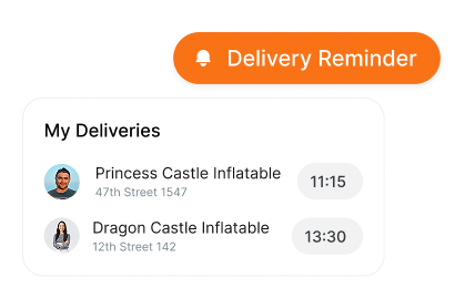 event rental systems delivery routing scheduling