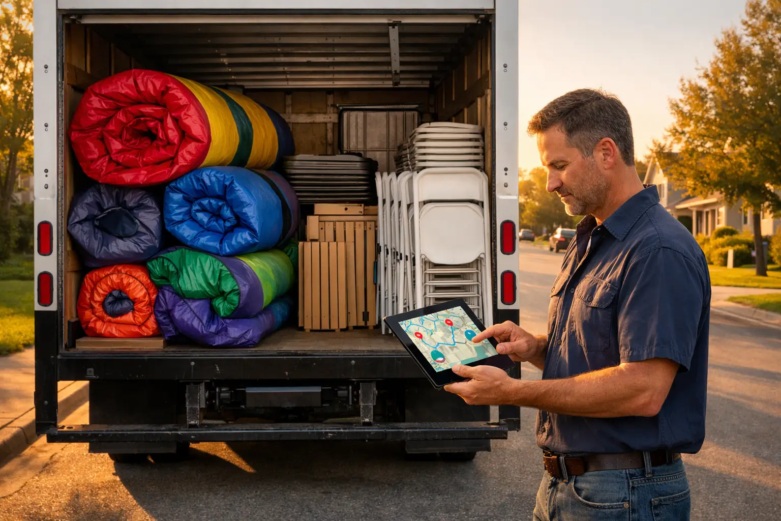 An event rental operator figuring out how to optimize delivery routes