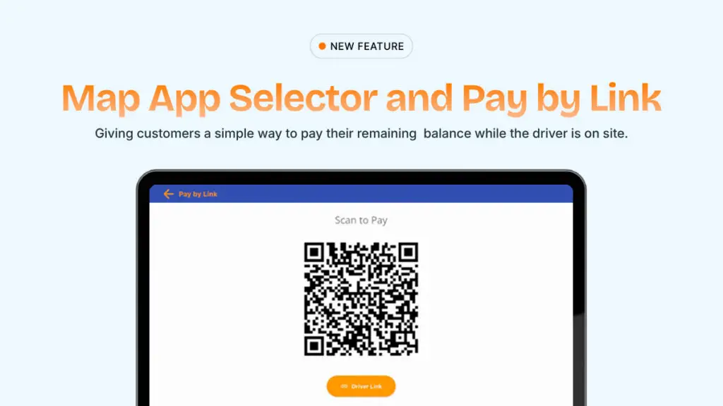 ERS has released a new map app selector and pay by link features